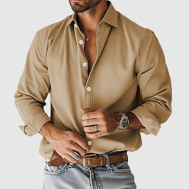 Variant image for Men's Cotton Dress Shirt Elegant Design-19
