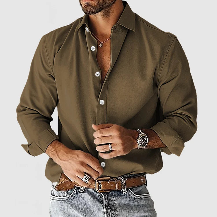 Variant image for Men's Cotton Dress Shirt Elegant Design-43