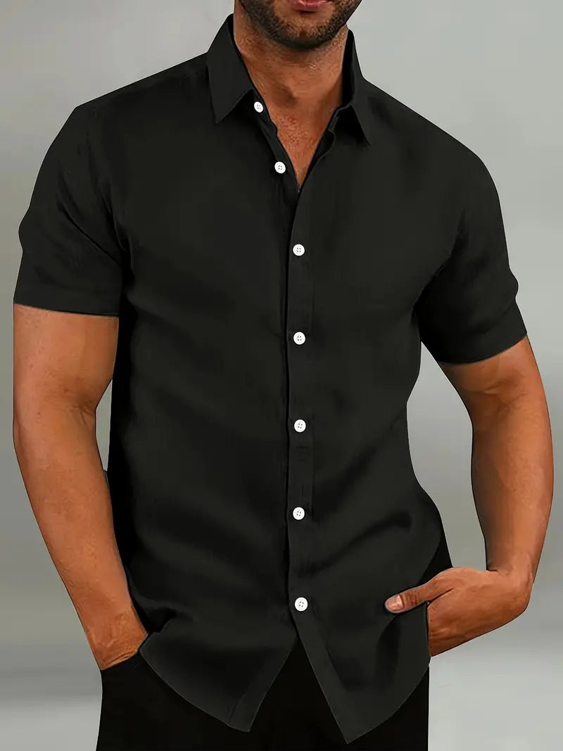 Variant image for Men's Cotton Short Sleeve Button-Down Shirt-17
