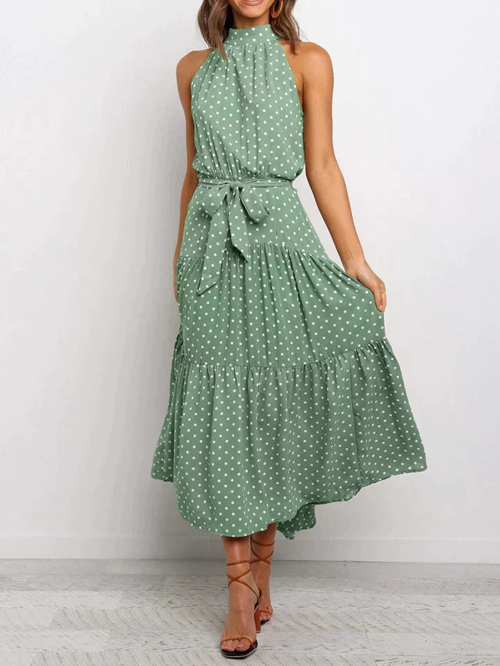 Women's Cotton Summer Dress Halter Slim Fit-1