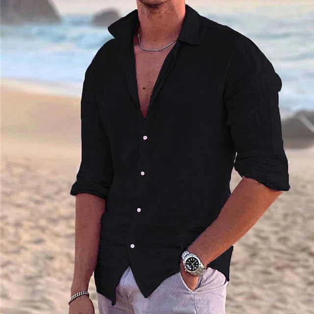 Variant image for Men's Linen Shirt Relaxed Fit-25