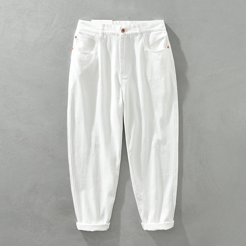 Variant image for Men's Cotton Casual Pants with Adjustable Waistband-1
