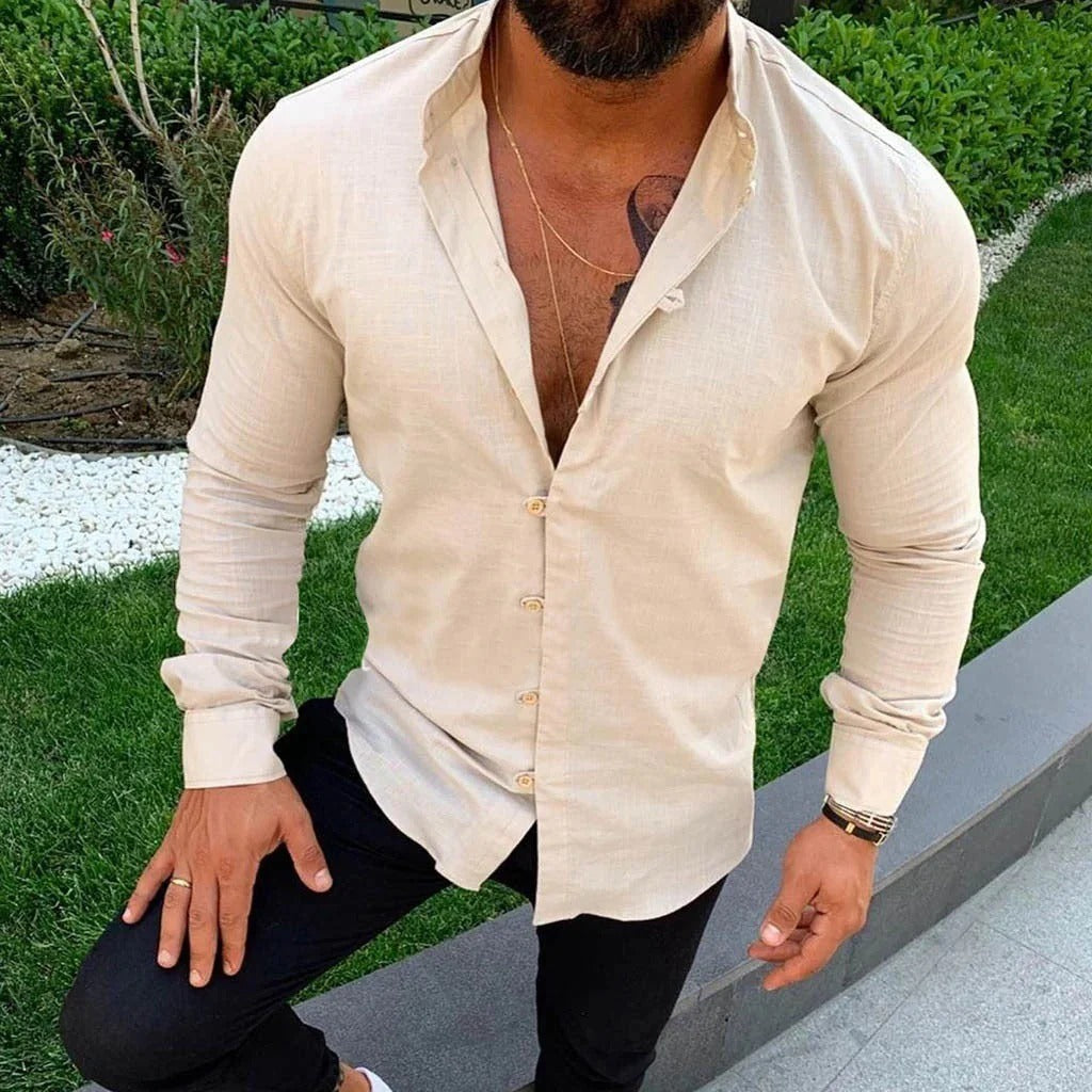 Men's Linen Shirt - Breathable Comfort and Timeless Style-4