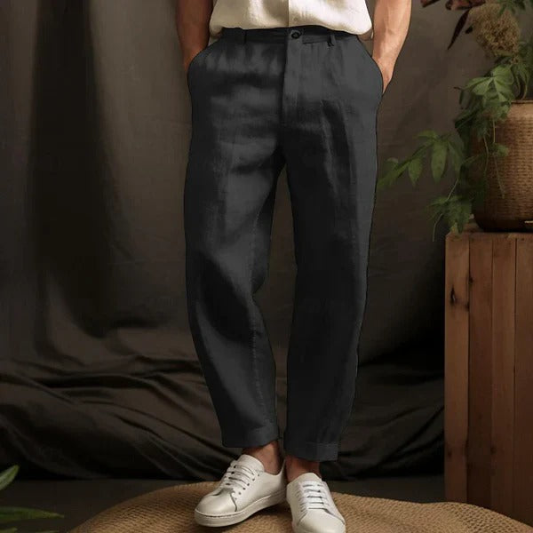 Variant image for Men's Linen Trousers Lightweight Comfortable Fit-25