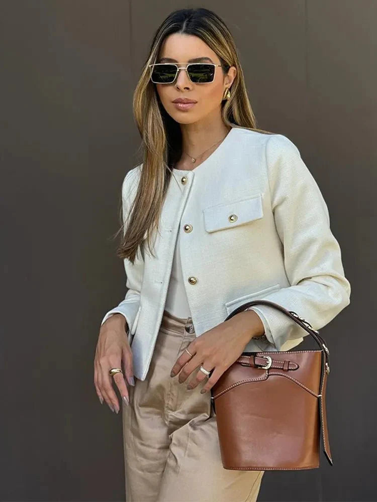 Women's Tweed Blazer Tailored Fit-2