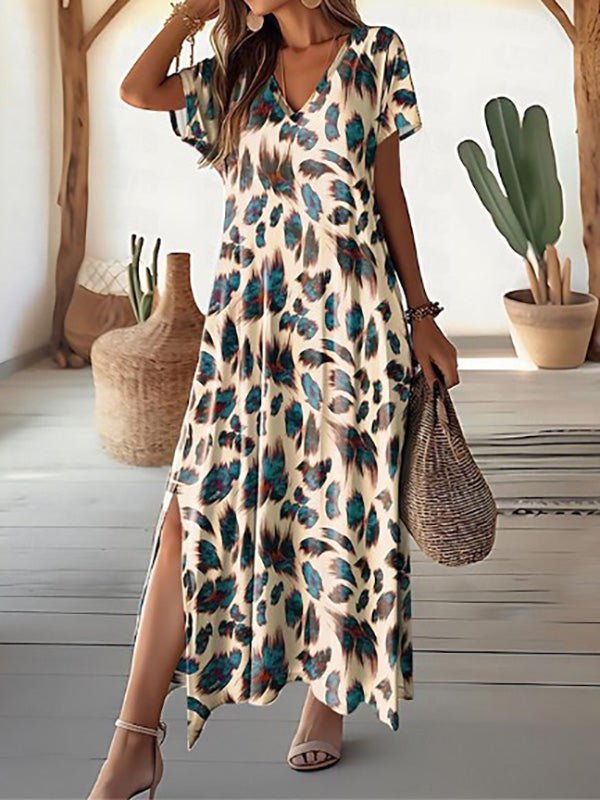 Variant image for Women's Cotton Maxi Dress Loose Fit Summer Style-16