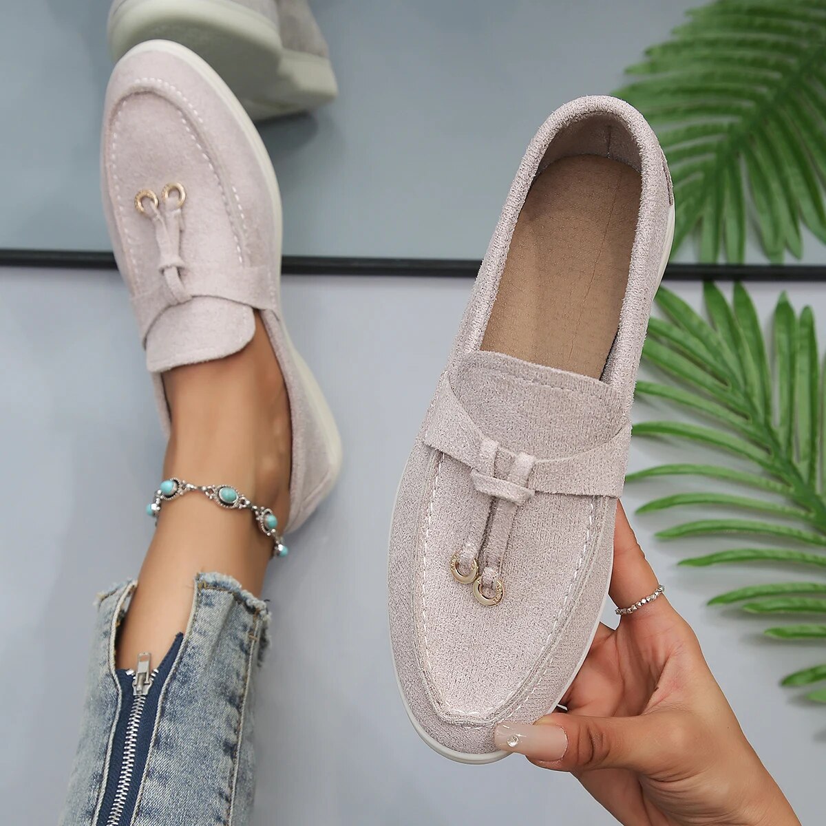 Variant image for Women's Leather Loafers Elegant Design-9