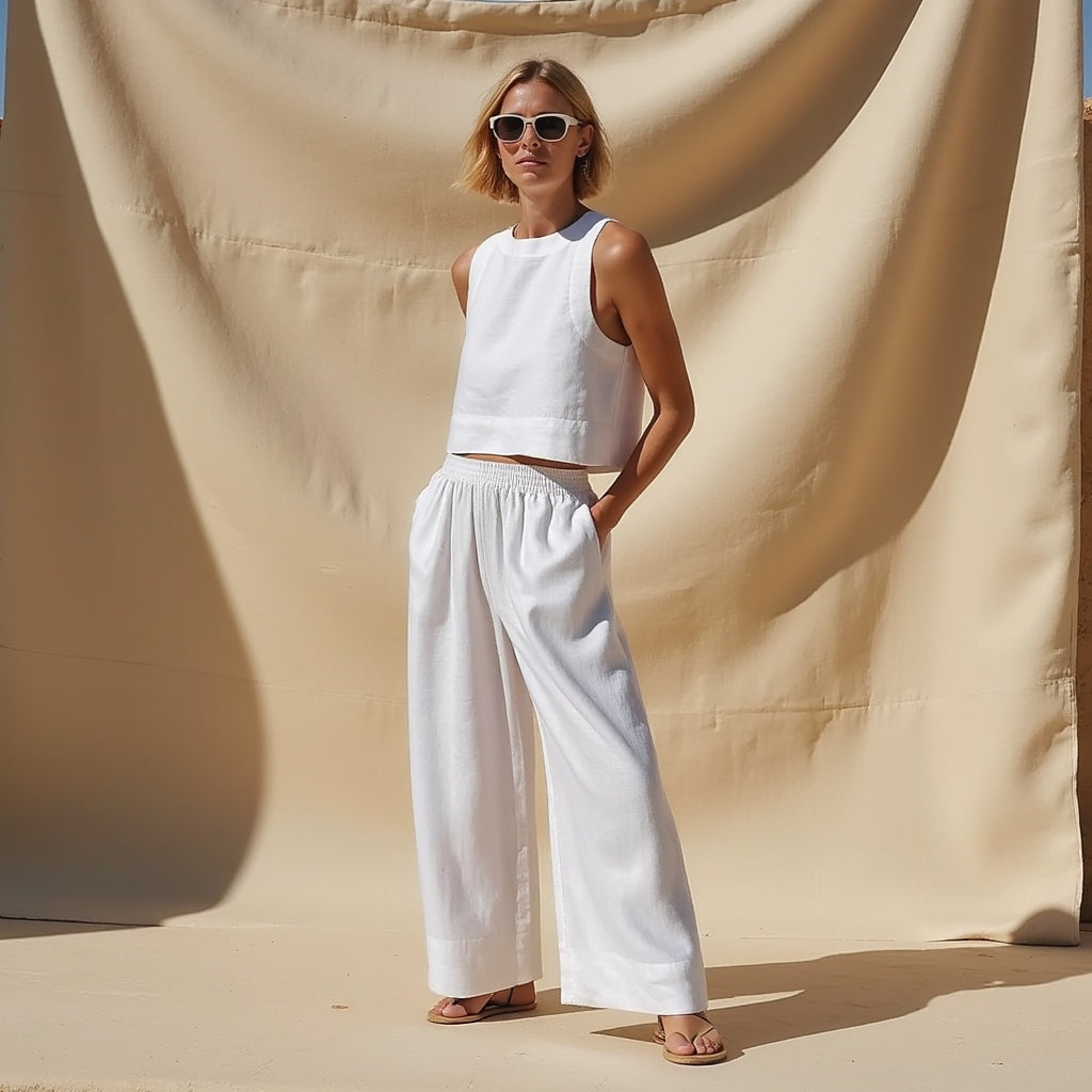 Variant image for Women's Linen Loungewear Two-Piece Set-7