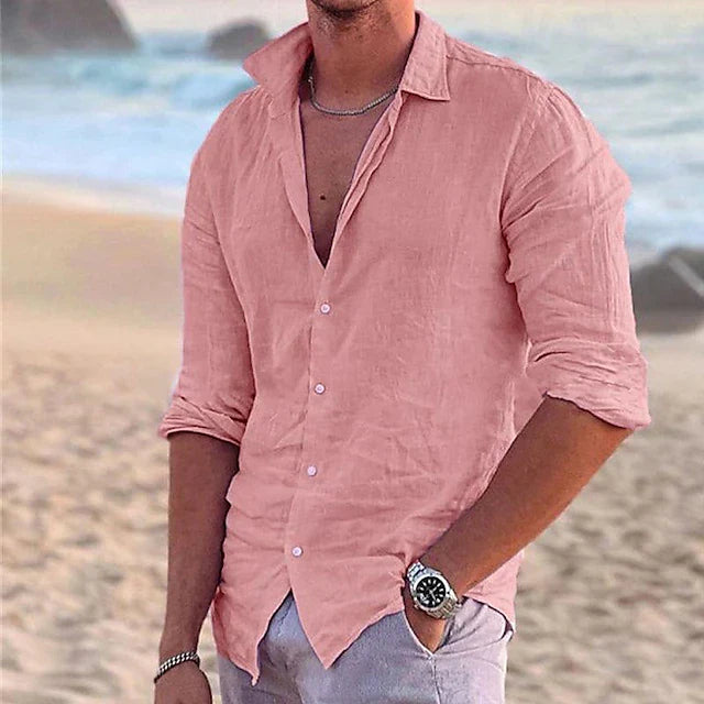 Men's Linen Shirt Relaxed Fit-1