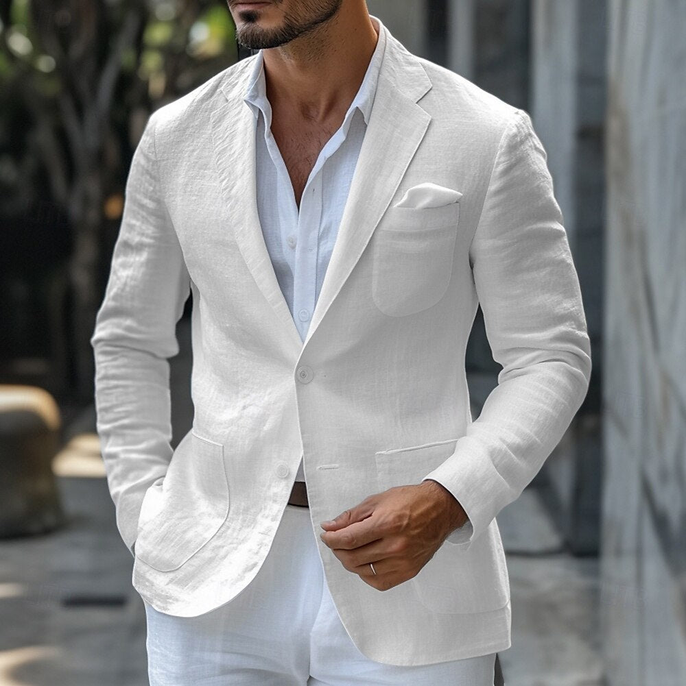 Men's Linen Blazer Jacket-1