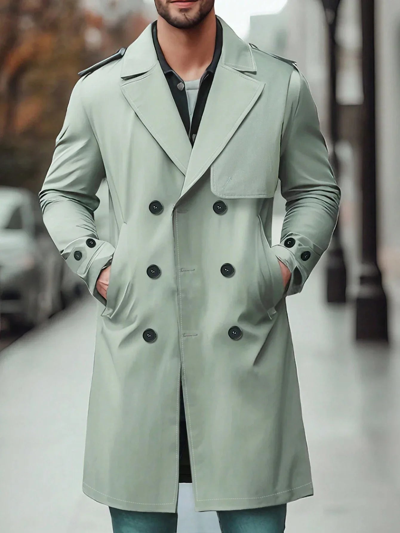 Men's Wool Trench Coat