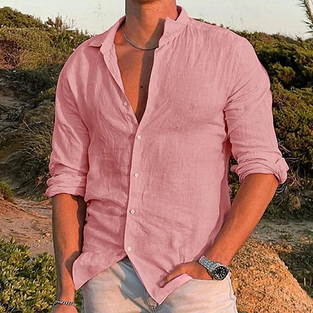 Men's Linen Shirt Relaxed Fit-2