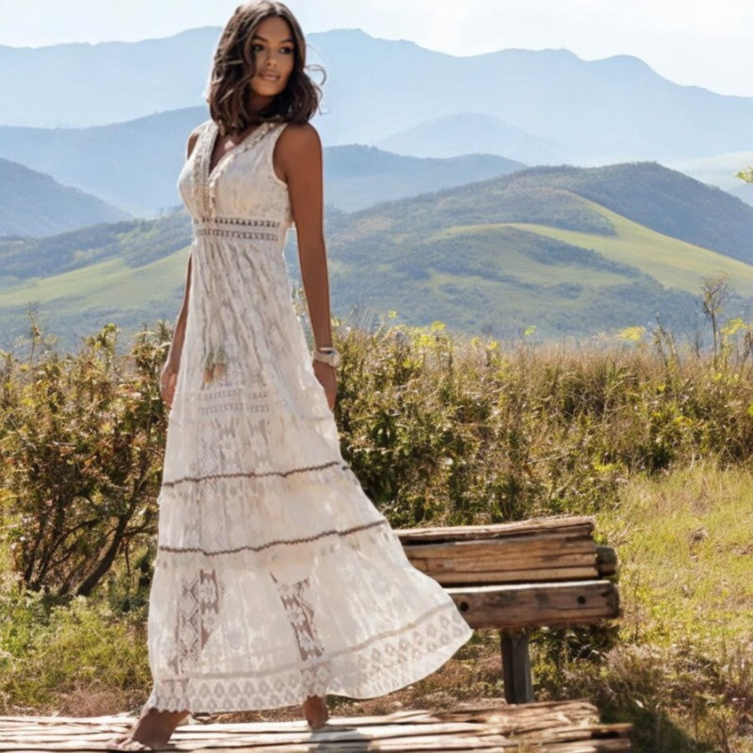 Women's Lace Maxi Dress Bohemian Style-2