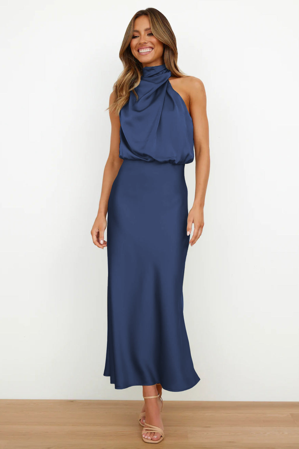 Women's Satin Maxi Dress-1