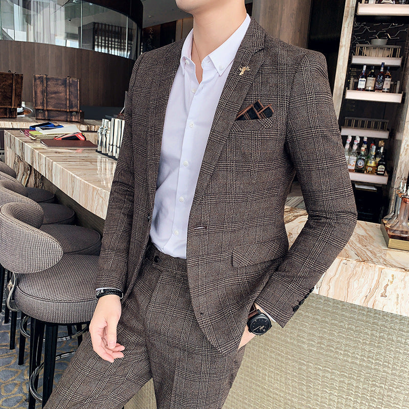 Men's Slim Fit Two-Part Suit with Starred Pattern 5
