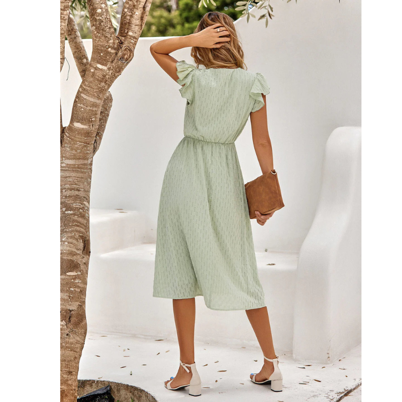 Women's Ruffled Short Sleeve Midi Dress 6