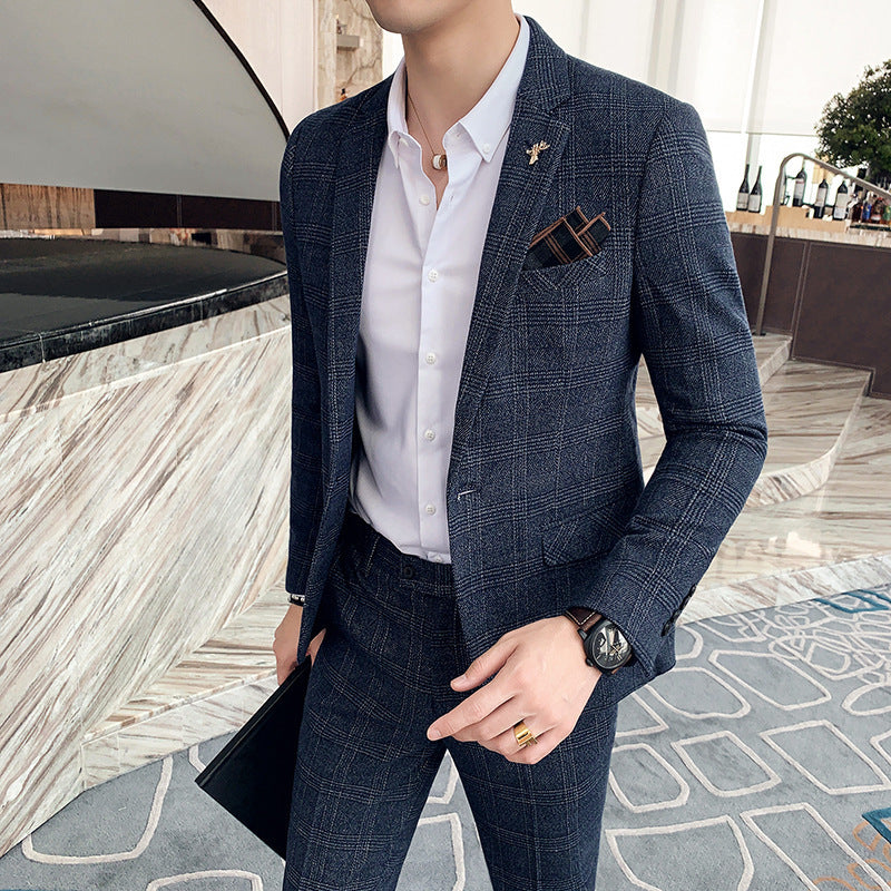 Men's Slim Fit Two-Part Suit with Starred Pattern 3