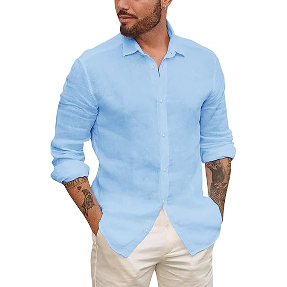 Men's Linen Shirt - Lightweight Casual Blend for Comfort 3