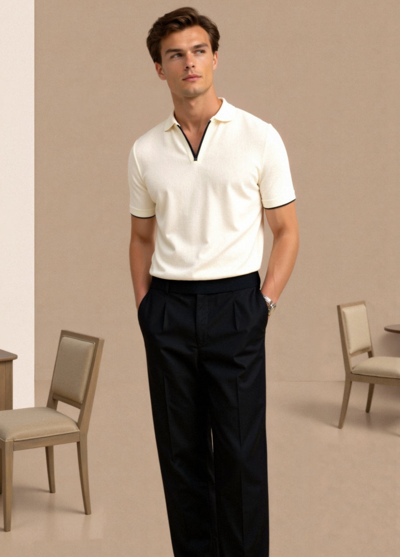 Slim Fit Polo for Men – Soft Cotton & Tailored Style