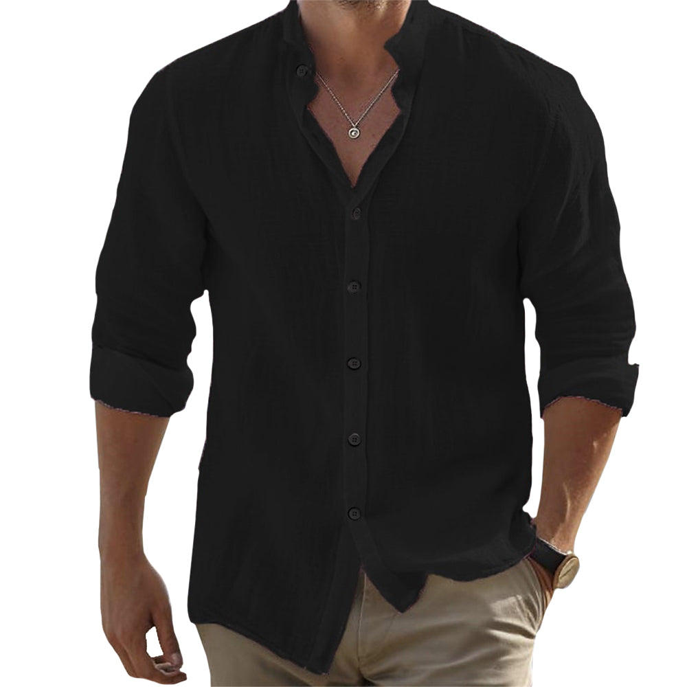Variant image for Men's Linen Long Sleeve Shirt - Relaxed Fit for Everyday Style-31