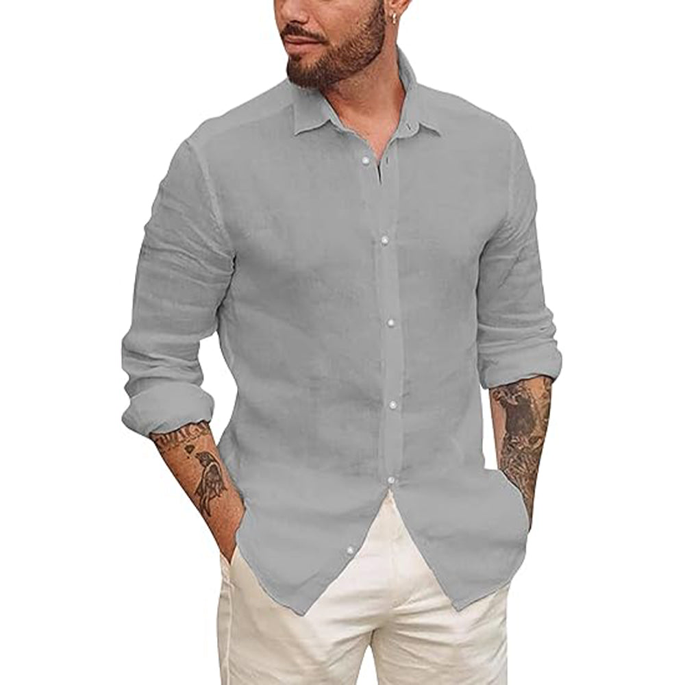 Men's Linen Shirt - Lightweight Casual Blend for Comfort 5