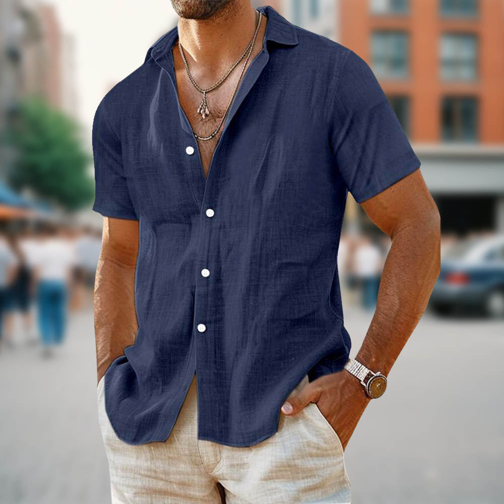 Variant image for Men's Linen Casual Shirt for Comfortable Everyday Style-37