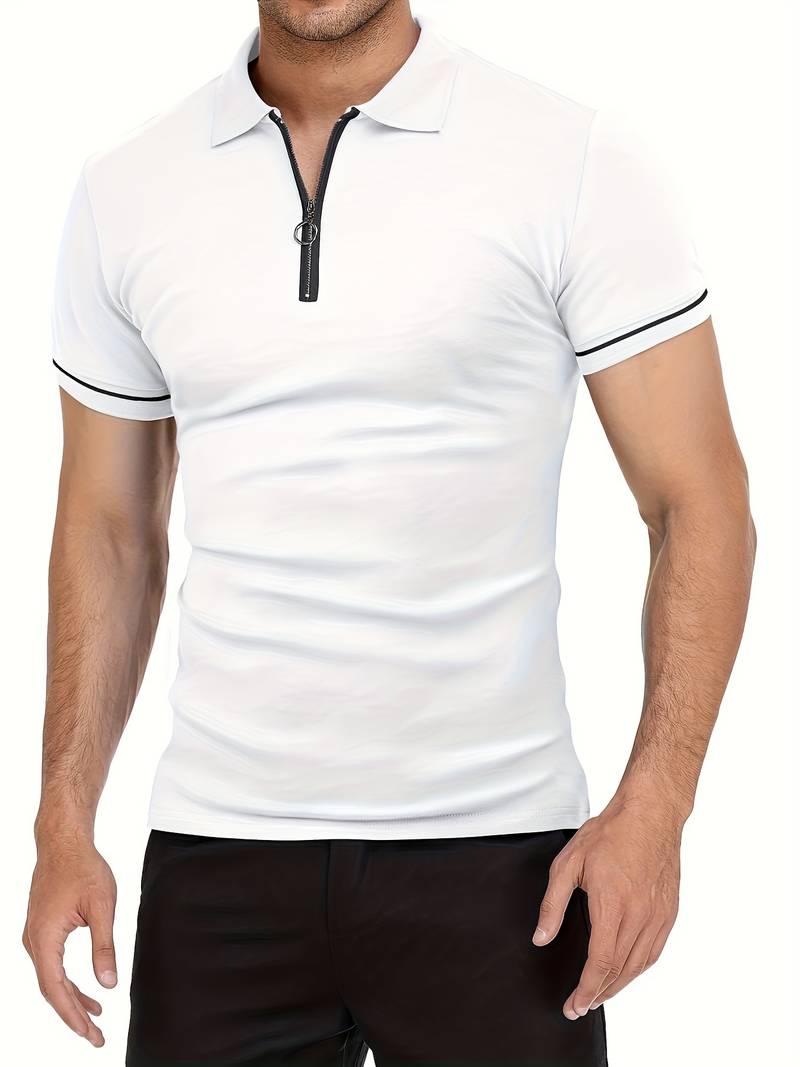 Men's Cotton Slim Fit Polo Shirt-3