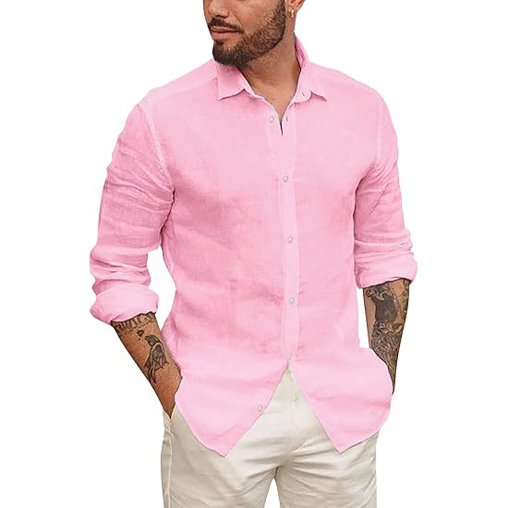 Men's Linen Shirt - Lightweight Casual Blend for Comfort 4
