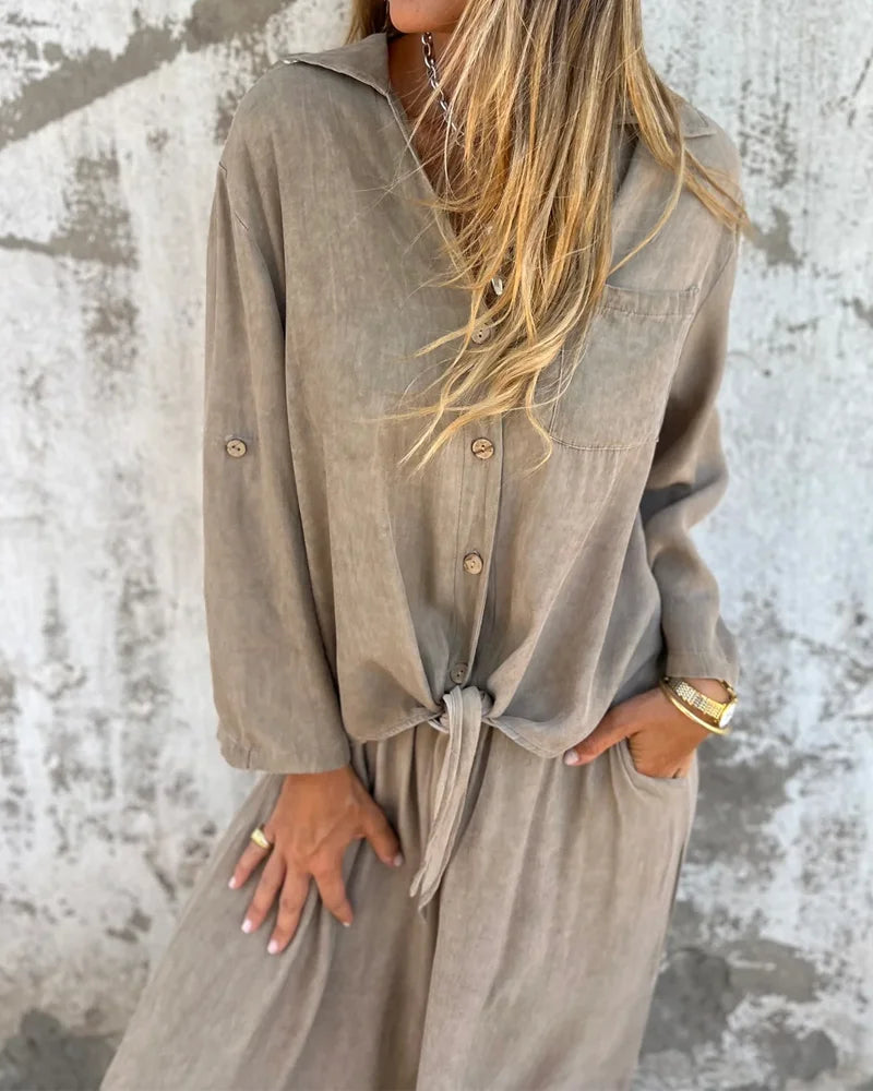 Women's Cotton Loungewear Two-Piece Set-3