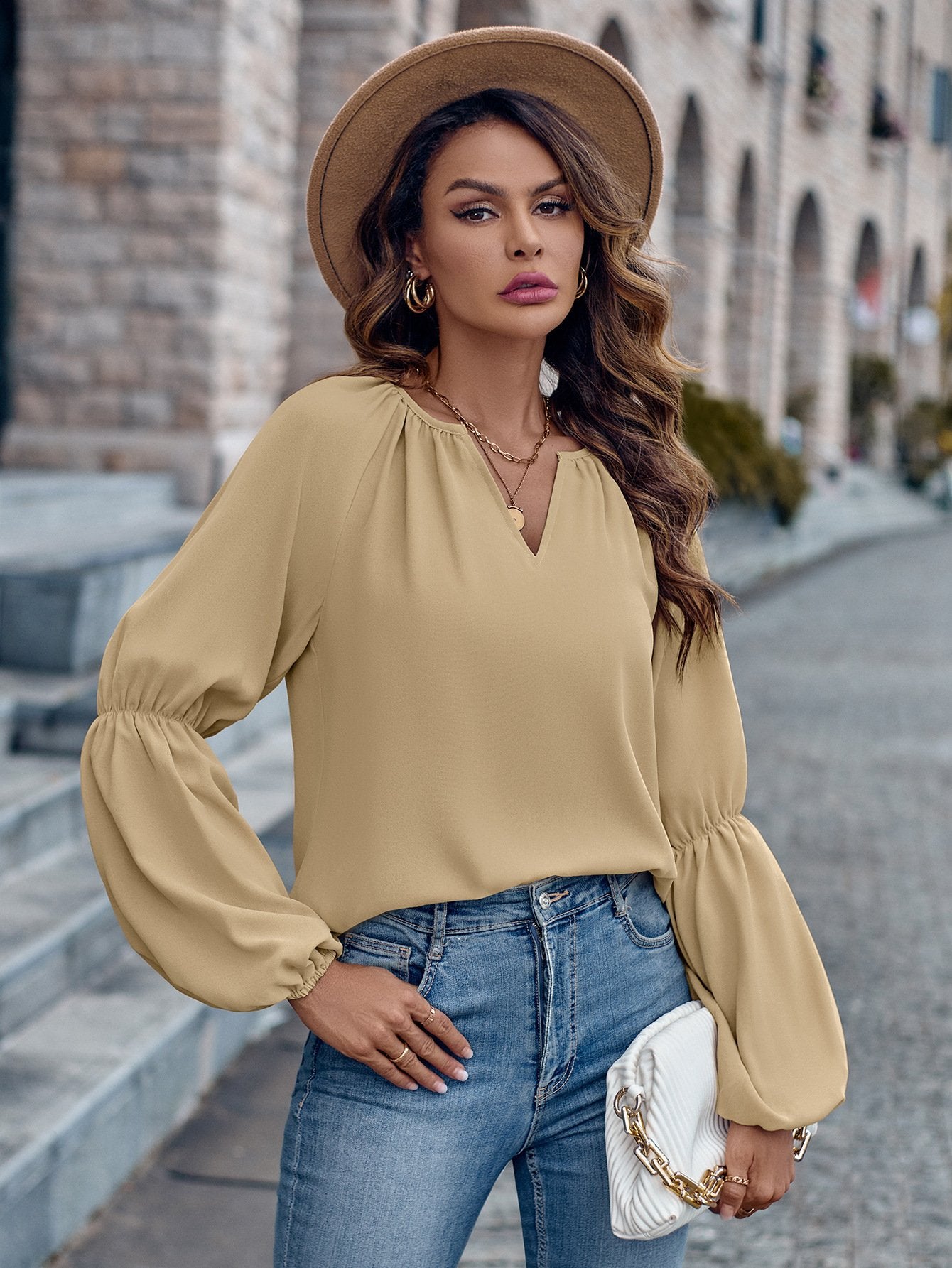 Variant image for Women's V-Neck Loose Fit Sweater-9