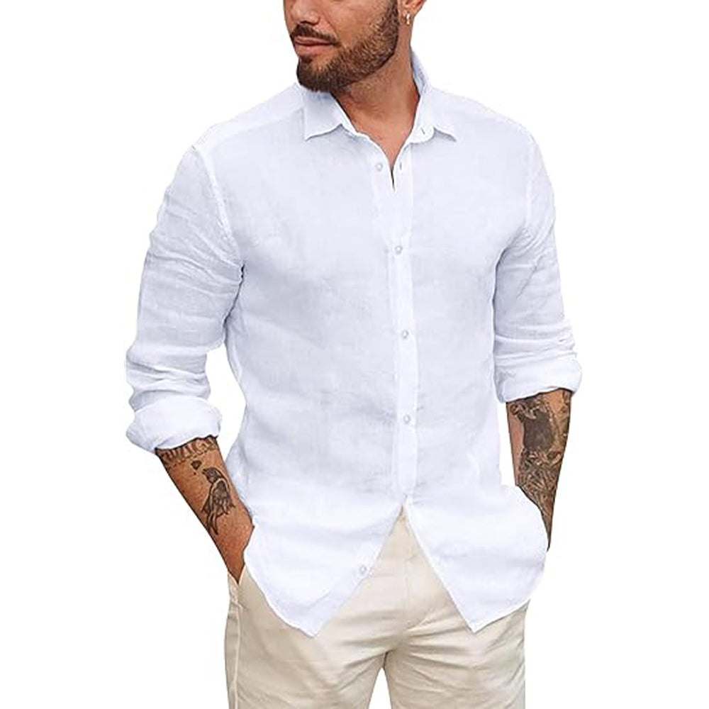 Men's Linen Shirt - Lightweight Casual Blend for Comfort 1