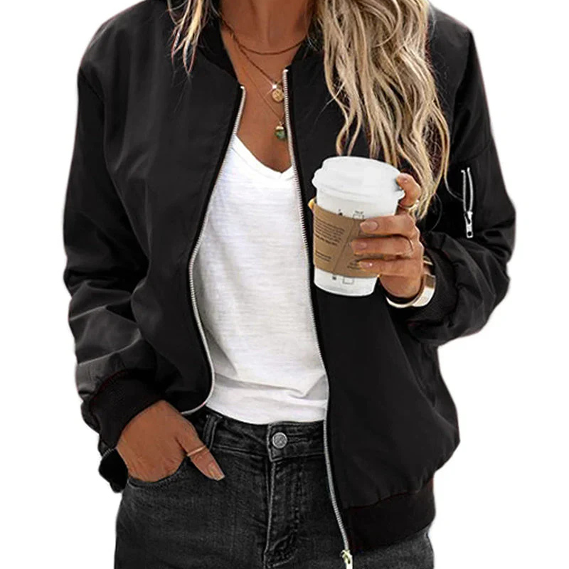 Women's Long-Sleeved Bomber Jacket 1