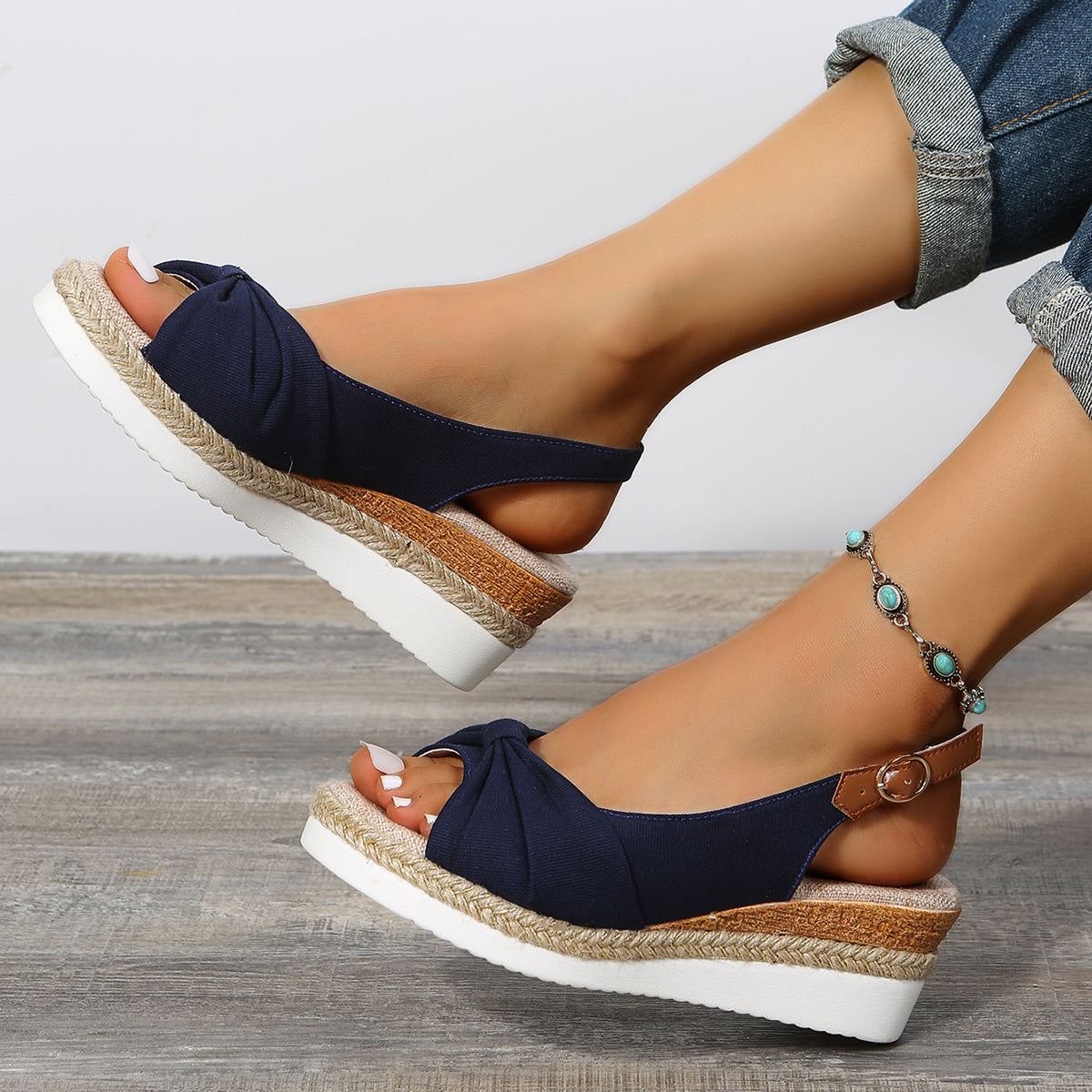 Women's Wedge Sandals with Hemp Rope Design 6