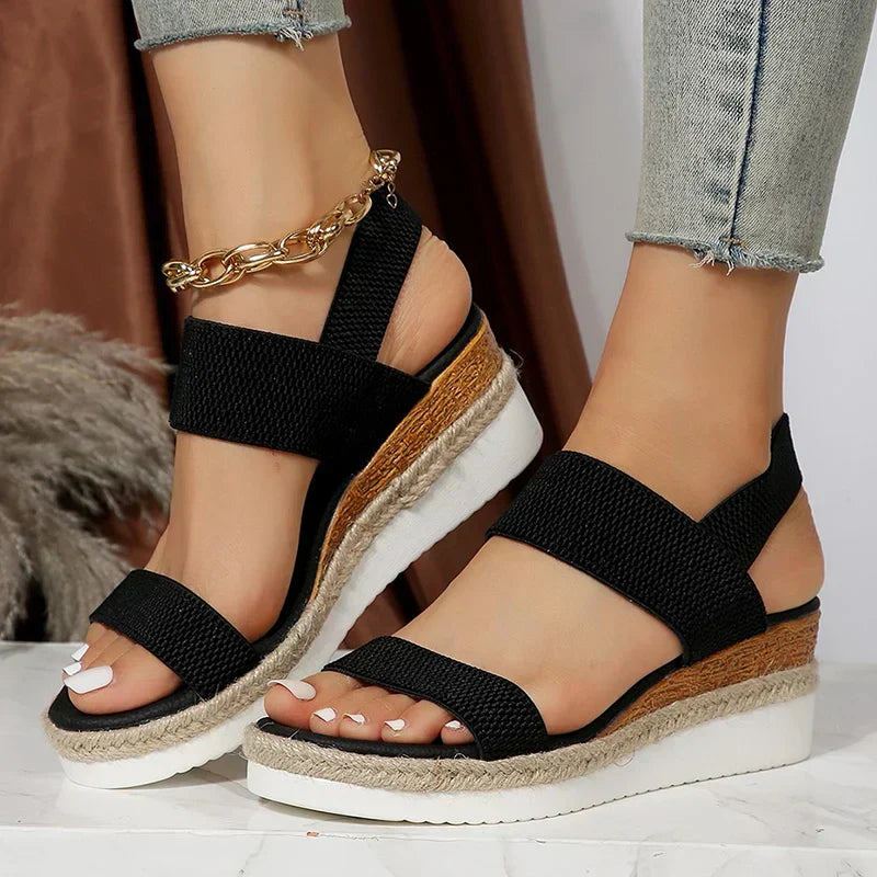 Women's Textile Platform Sandals-6