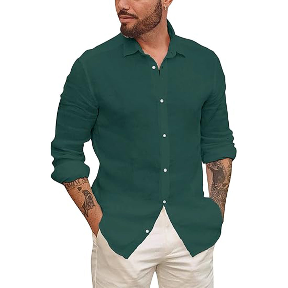 Men's Linen Shirt - Lightweight Casual Blend for Comfort 6