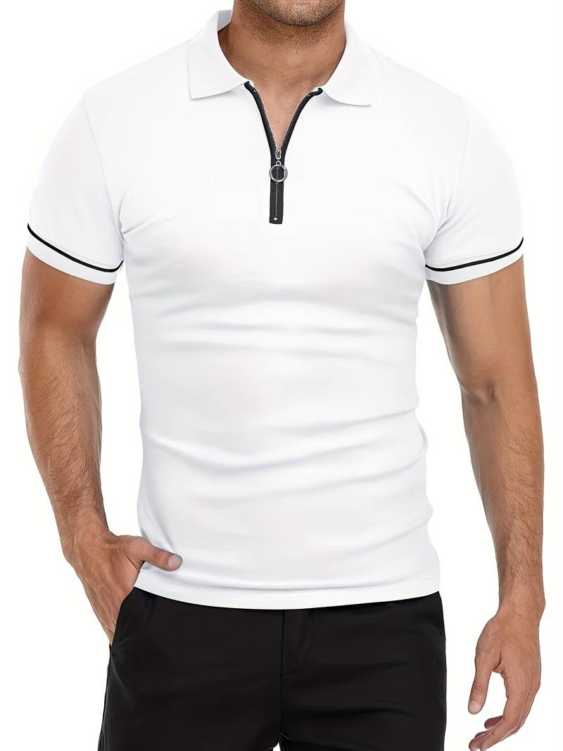 Men's Cotton Slim Fit Polo Shirt-2