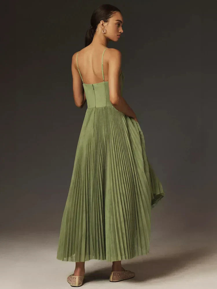 Women's Midi Dress with Pleated Tulle Bustier 4