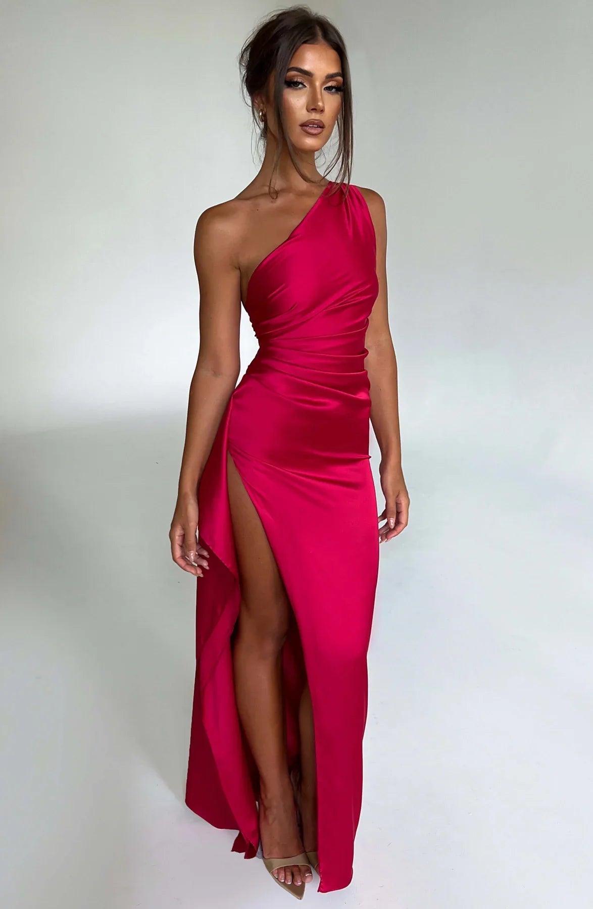 Women’s Satin Maxi Dress | Elegant Evening & Party Gown