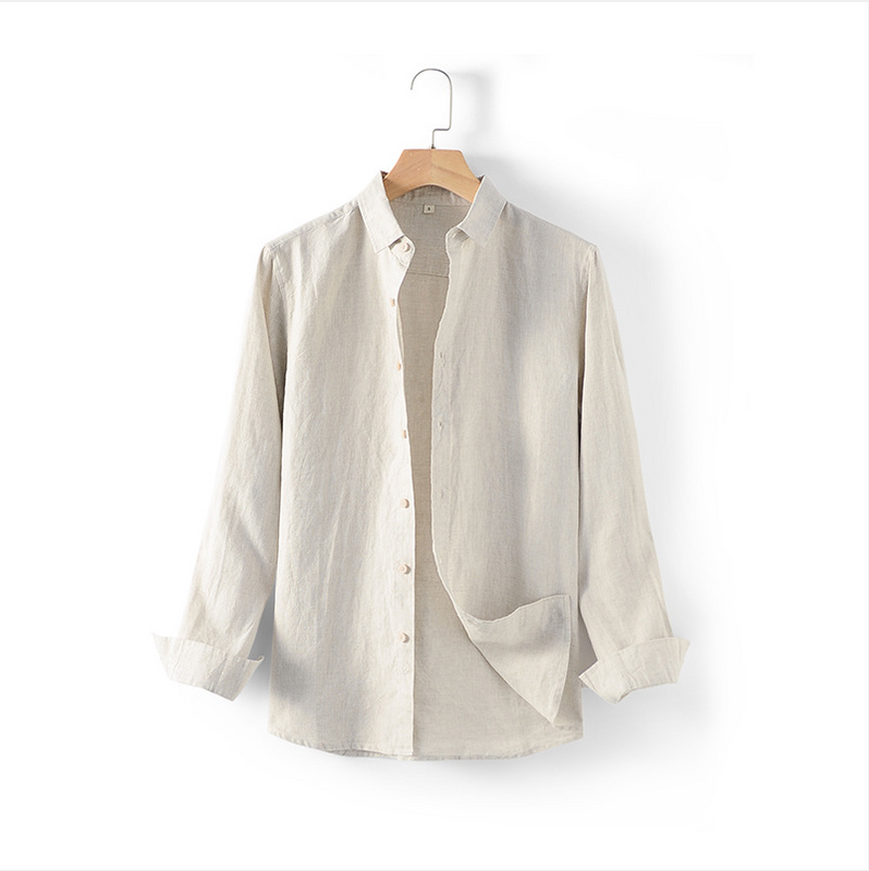 Men's Cotton Long Sleeve Shirt Classic Collar
