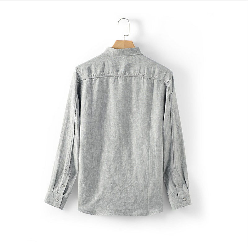 Men's Cotton Long Sleeve Shirt Classic Collar