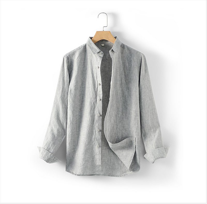 Men's Cotton Long Sleeve Shirt Classic Collar