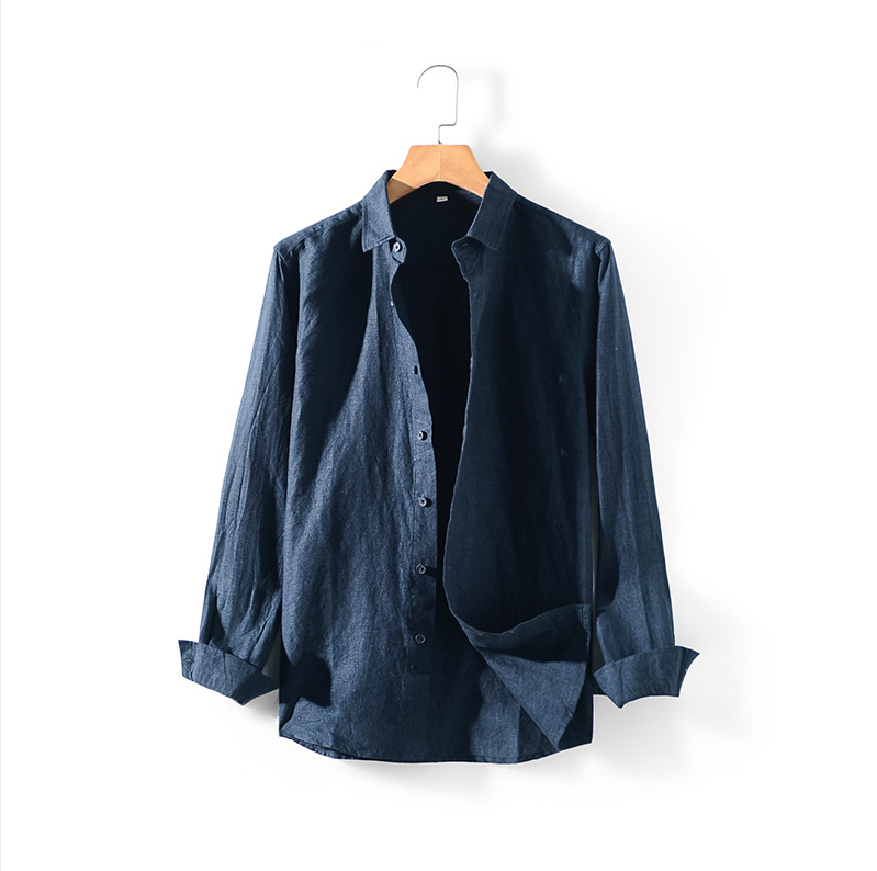 Men's Cotton Long Sleeve Shirt Classic Collar