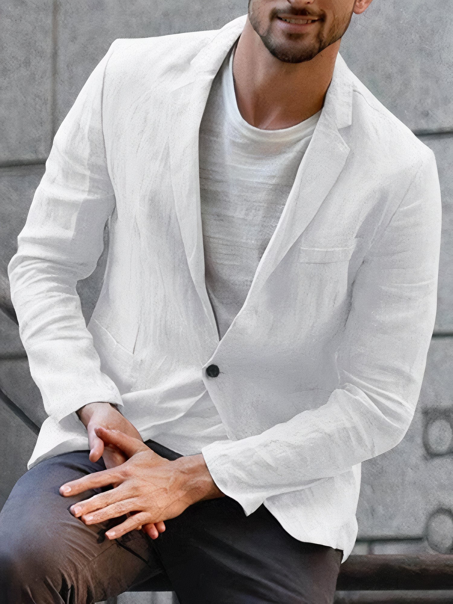 Variant image for Men's Linen Jacket Modern Style-1