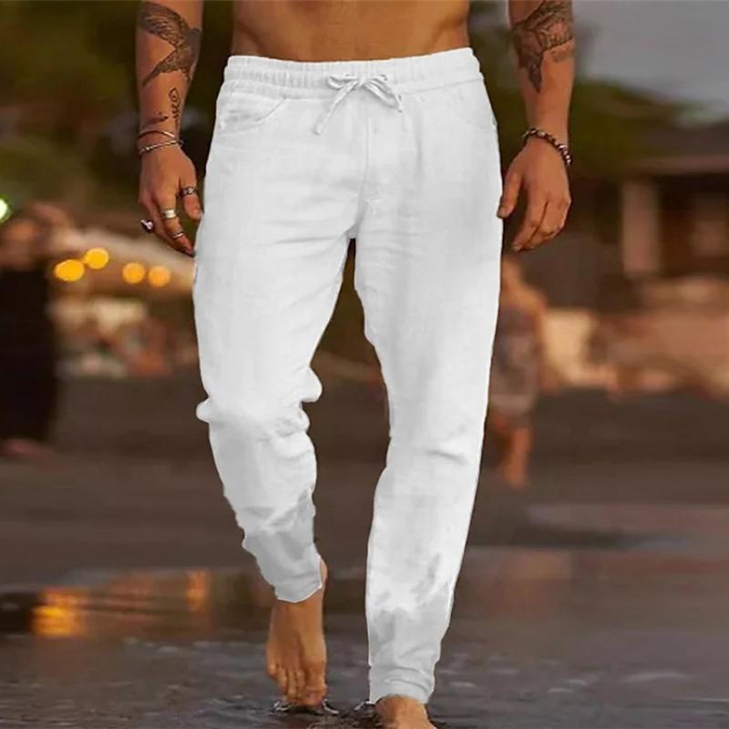 Beach Pants – Polyester Blend Drawstring Waist And Loose Fit