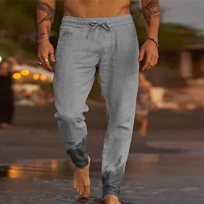 Beach Pants – Polyester Blend Drawstring Waist And Loose Fit