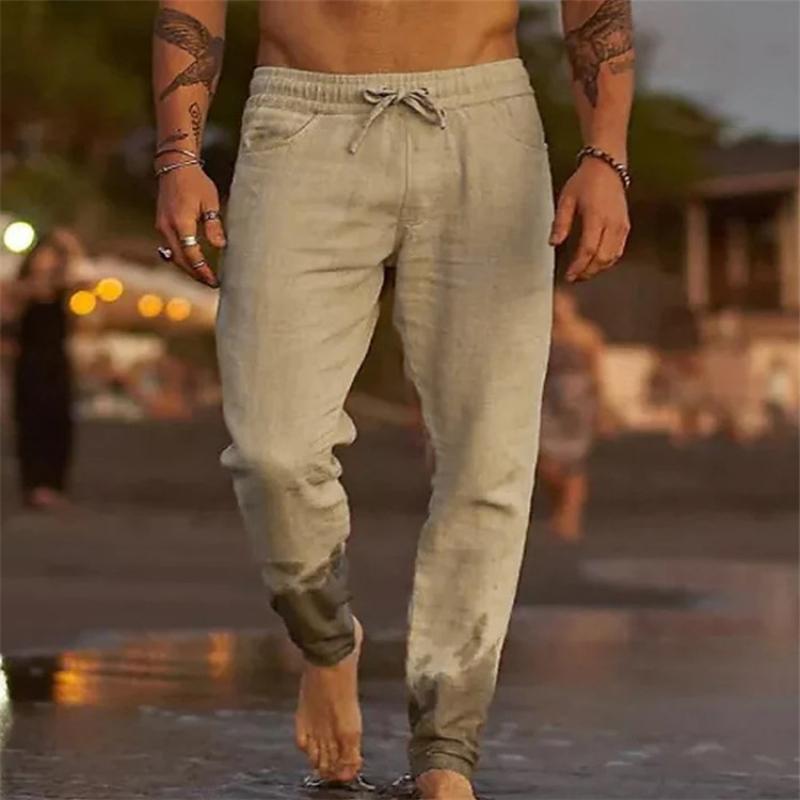 Beach Pants – Polyester Blend Drawstring Waist And Loose Fit