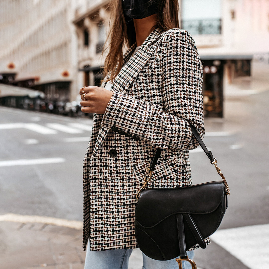 Blazer - Diamond Check And Structured Shape For Layering