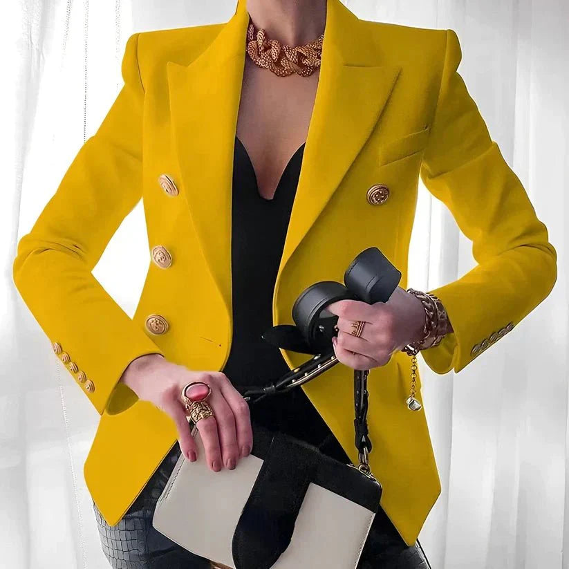 Blazer - Double Breasted With Metal Buttons & Tailored Fit