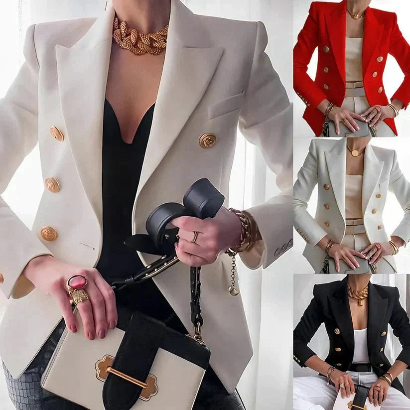 Blazer - Double Breasted With Metal Buttons & Tailored Fit