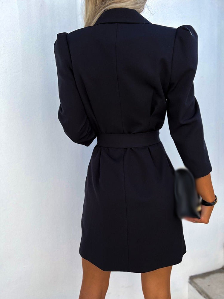 Blazer Jumpsuit – Structured Wrap Front and Flexible Shape